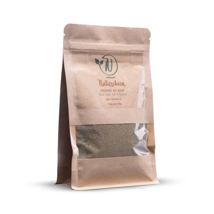 Naturibain, bain de sidr coranisé en poudre - jujubier, alun et sel d'Epsom pour la Roqya légiférée, sachet 300g